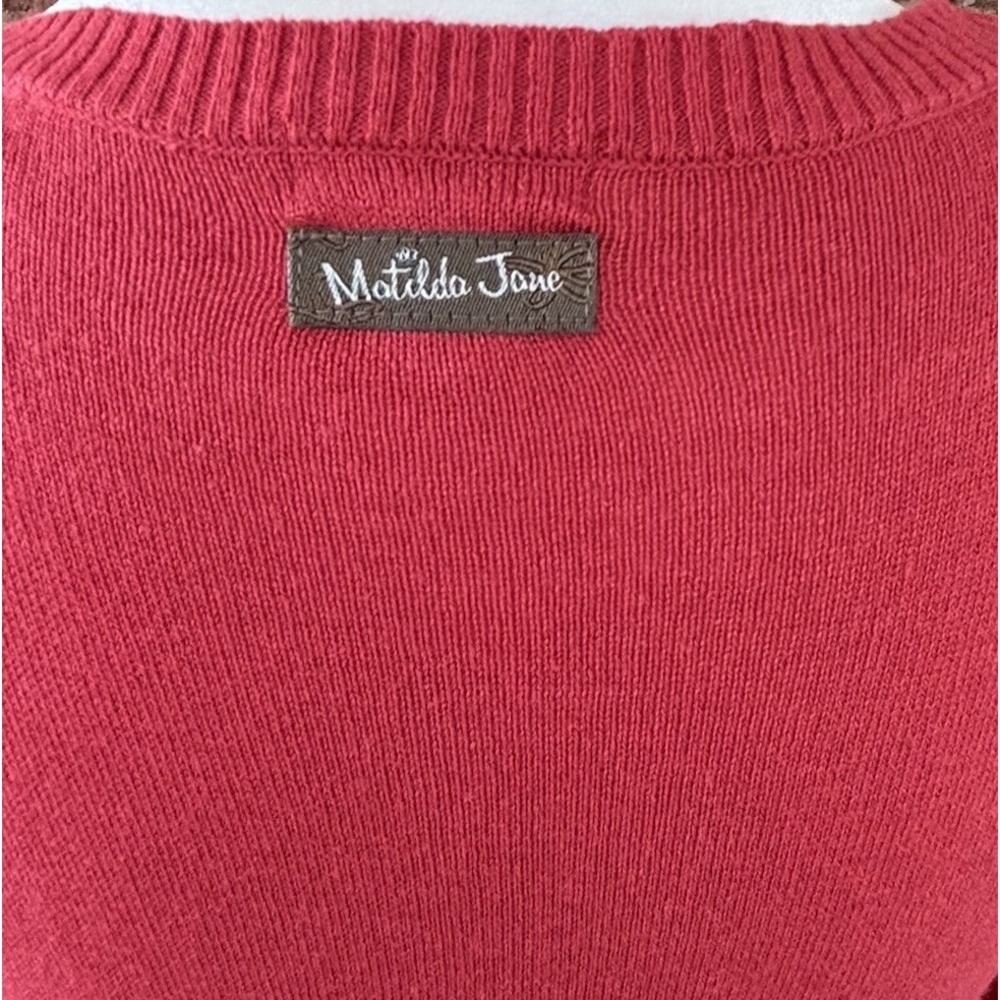 Matilda Jane Tiered Babydoll Cardigan Sweater Womens XS Red Peplum Lagenlook - Picture 10 of 12